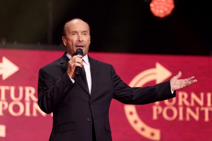 Lee Greenwood singing at memorial during Freedom 250 concert rally