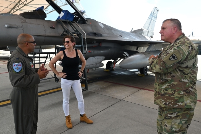 U.S. Rep. Nancy Mace inspects F-16 jet during South Carolina National Guard visit