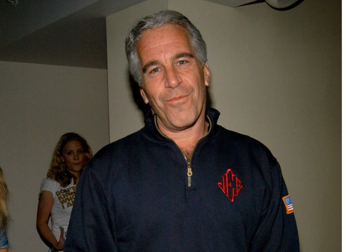 Man wearing black jacket at Epstein files White House crisis talks